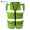 Yellow Breathable Mesh Safety Security Vests High Quality ANSI Class 2 High Visibility Reflective Waistcoat With Many Pockets